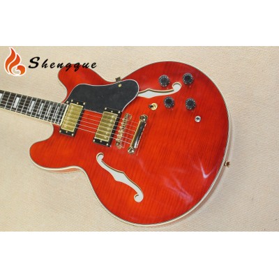 Shengyun Flamed Maple Jazz Elctric Guitar Hollow Body Guitars