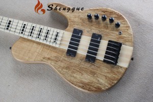 Shengyun Spalted Maple Top Electric Bass Guitar
