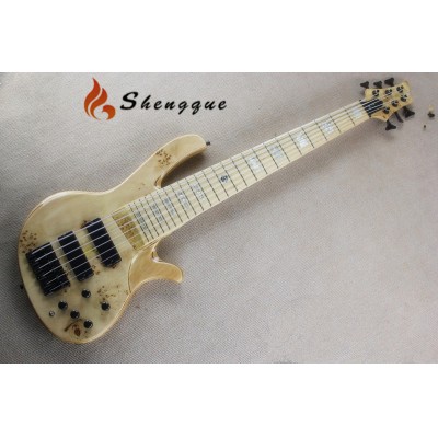 Shengyun Burl Maple Top Electric Bass Guitar